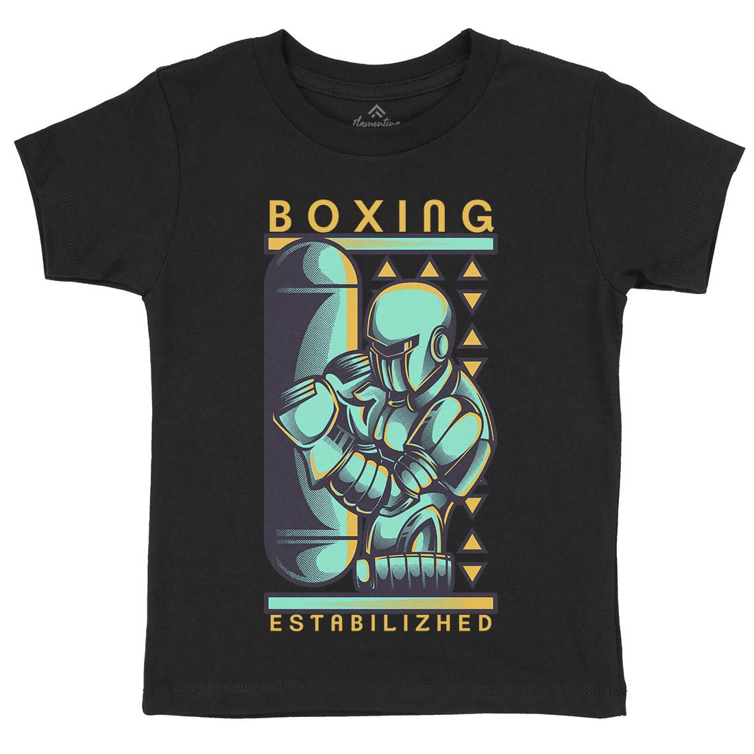 Robo Boxing Kids Crew Neck T-Shirt Space D801