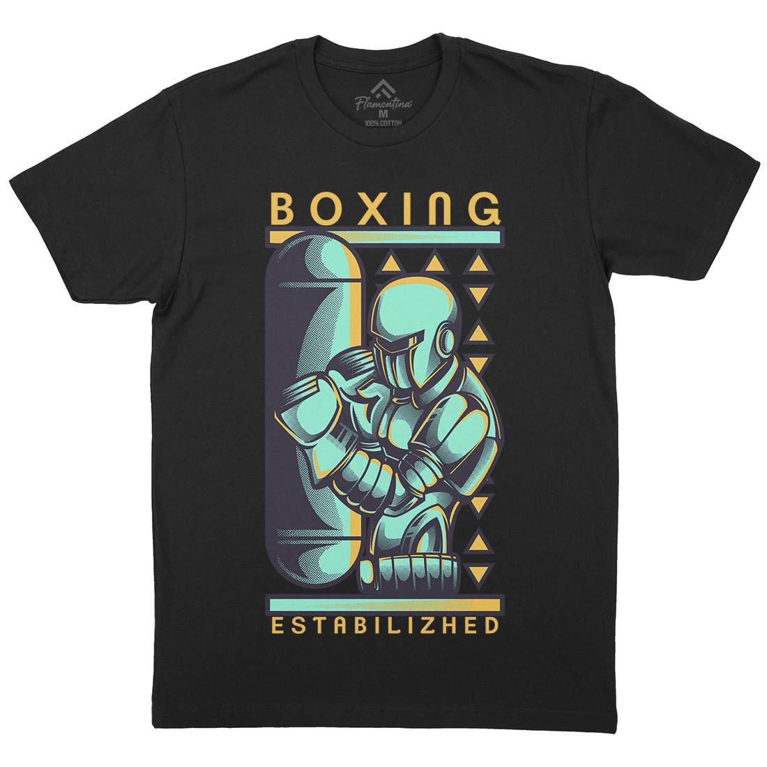 Robo Boxing Mens Organic Crew Neck T-Shirt Space D801