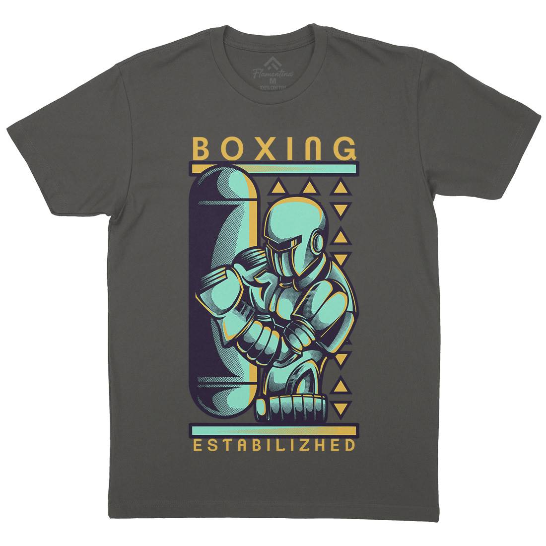 Robo Boxing Mens Crew Neck T-Shirt Space D801