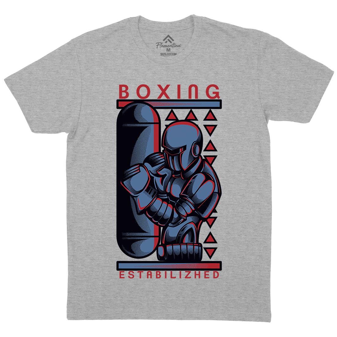 Robo Boxing Mens Organic Crew Neck T-Shirt Space D801