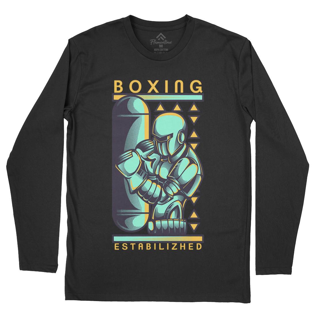 Robo Boxing Mens Long Sleeve T-Shirt Space D801