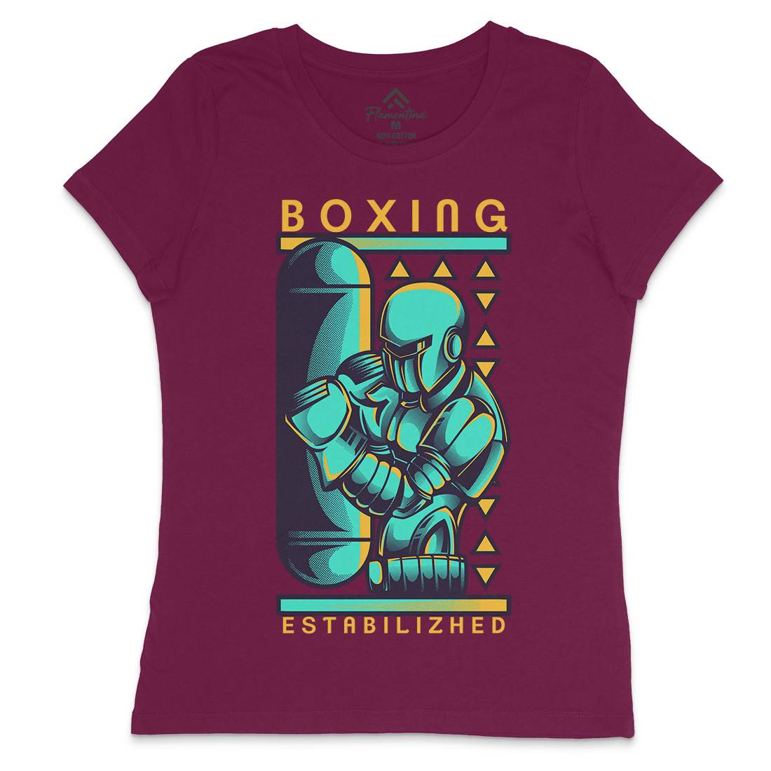 Robo Boxing Womens Crew Neck T-Shirt Space D801