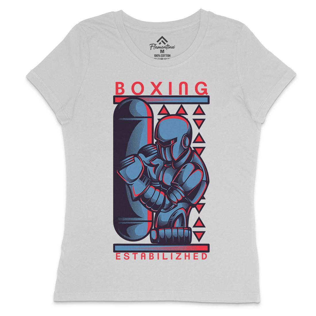 Robo Boxing Womens Crew Neck T-Shirt Space D801