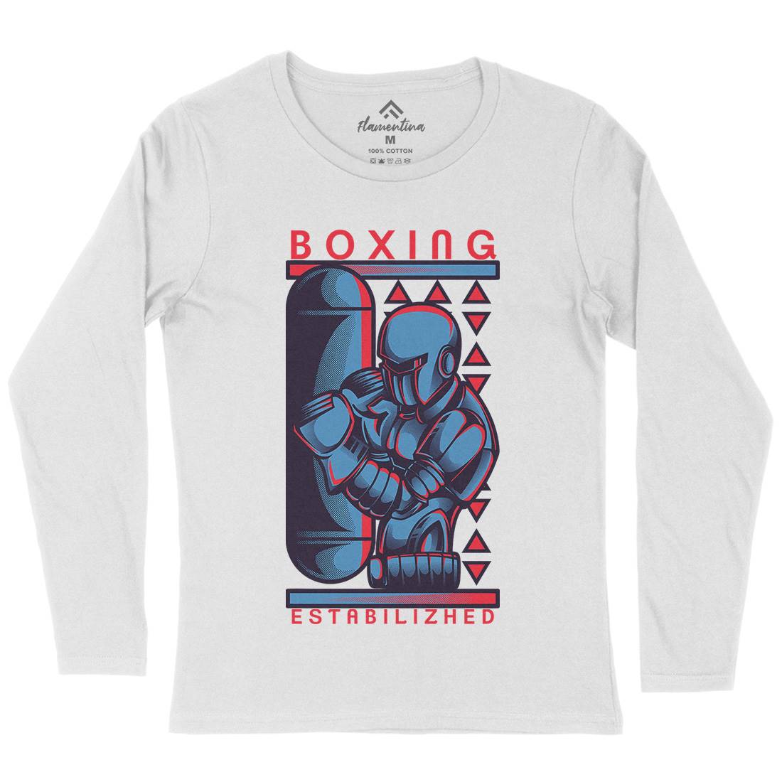 Robo Boxing Womens Long Sleeve T-Shirt Space D801