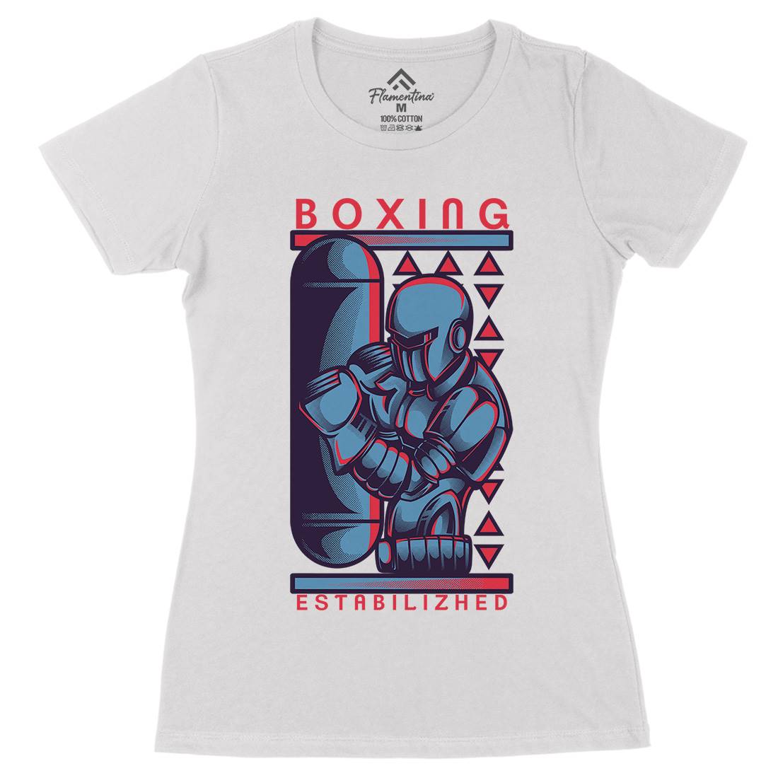 Robo Boxing Womens Organic Crew Neck T-Shirt Space D801