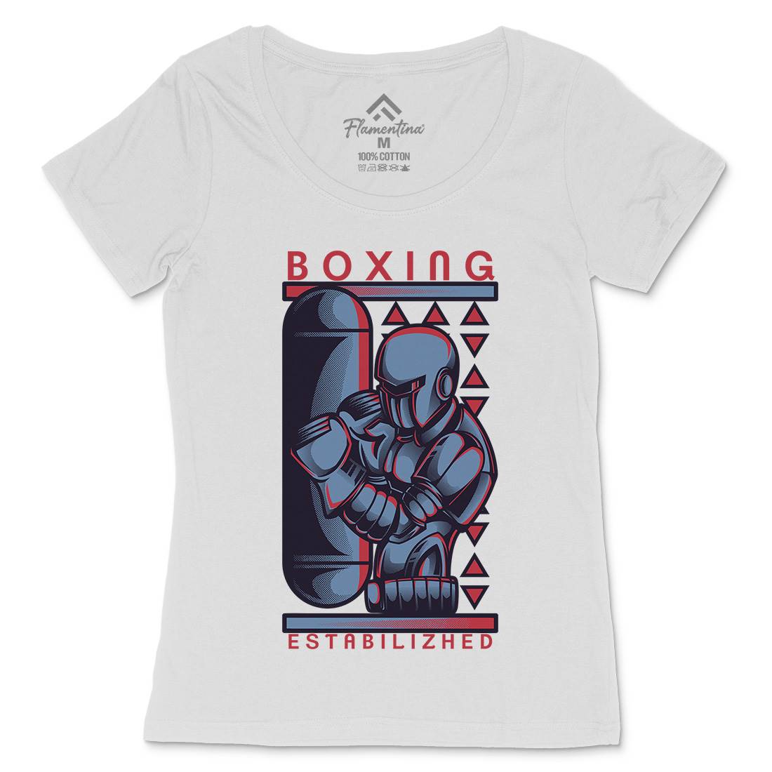 Robo Boxing Womens Scoop Neck T-Shirt Space D801