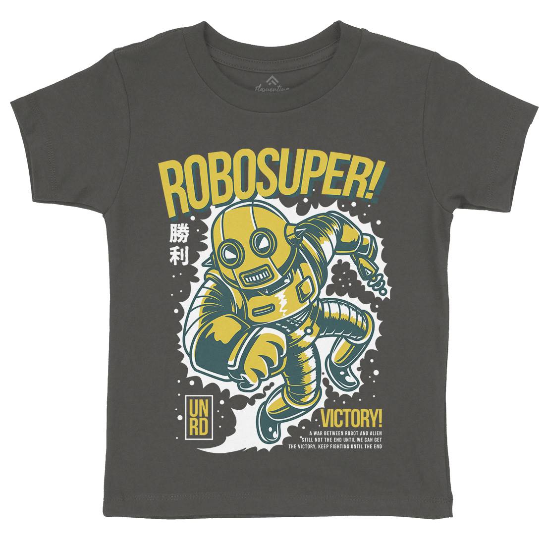 Super Robot Kids Crew Neck T-Shirt Space D802