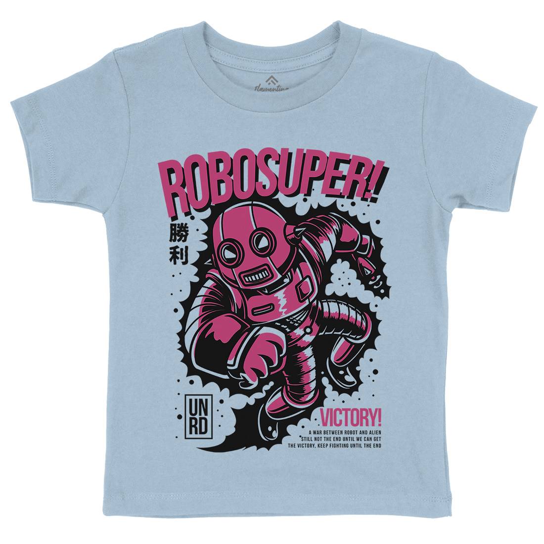 Super Robot Kids Organic Crew Neck T-Shirt Space D802