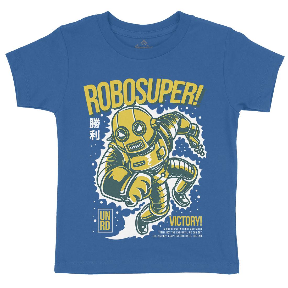 Super Robot Kids Crew Neck T-Shirt Space D802