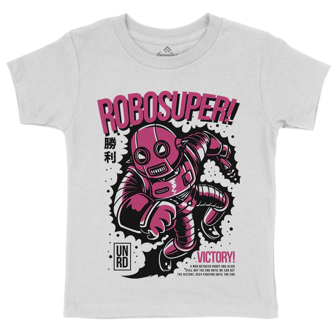Super Robot Kids Organic Crew Neck T-Shirt Space D802