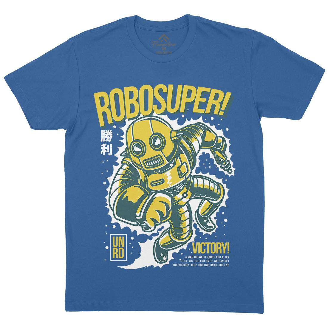 Super Robot Mens Organic Crew Neck T-Shirt Space D802