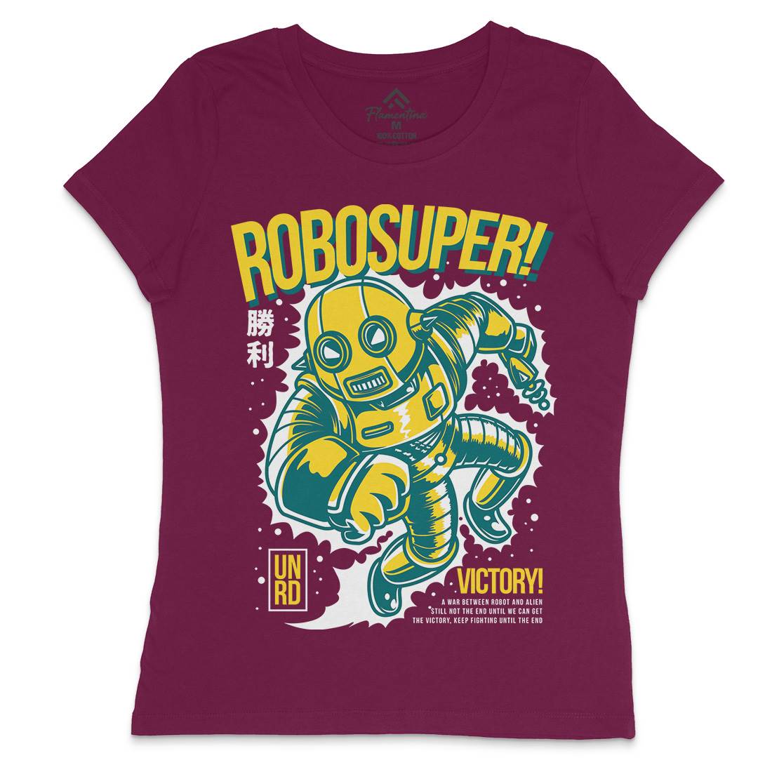 Super Robot Womens Crew Neck T-Shirt Space D802
