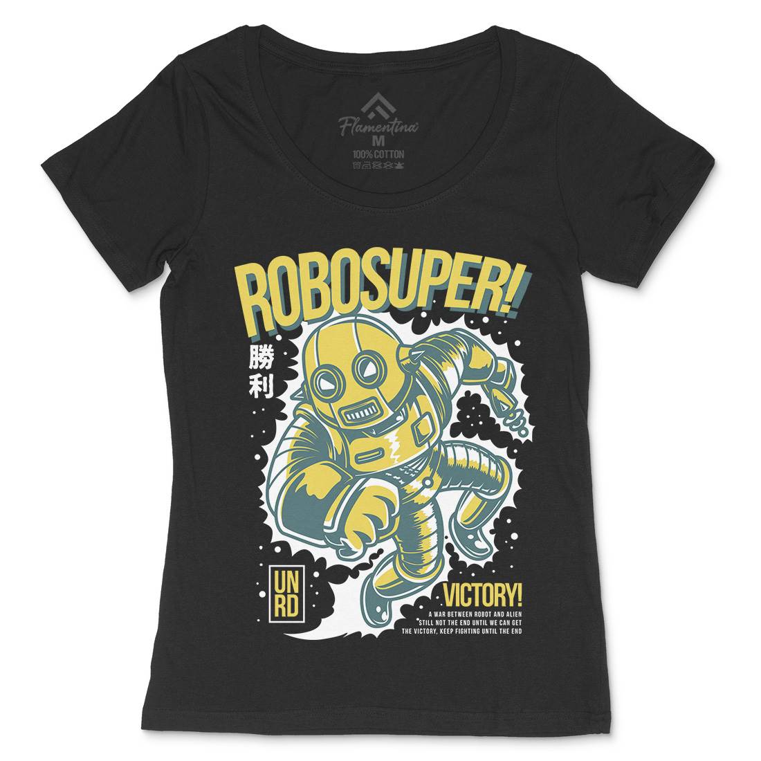 Super Robot Womens Scoop Neck T-Shirt Space D802