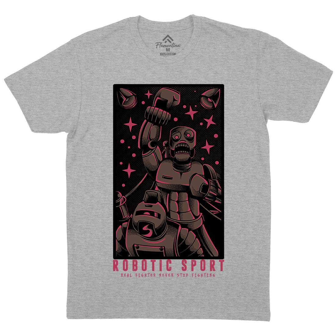 Robotic Fight Mens Crew Neck T-Shirt Space D803