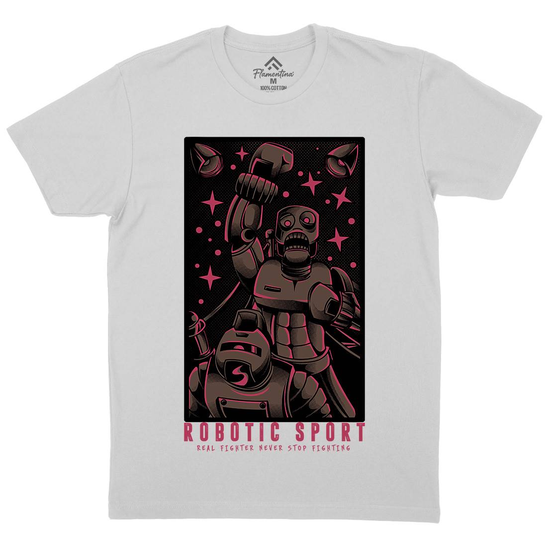 Robotic Fight Mens Crew Neck T-Shirt Space D803