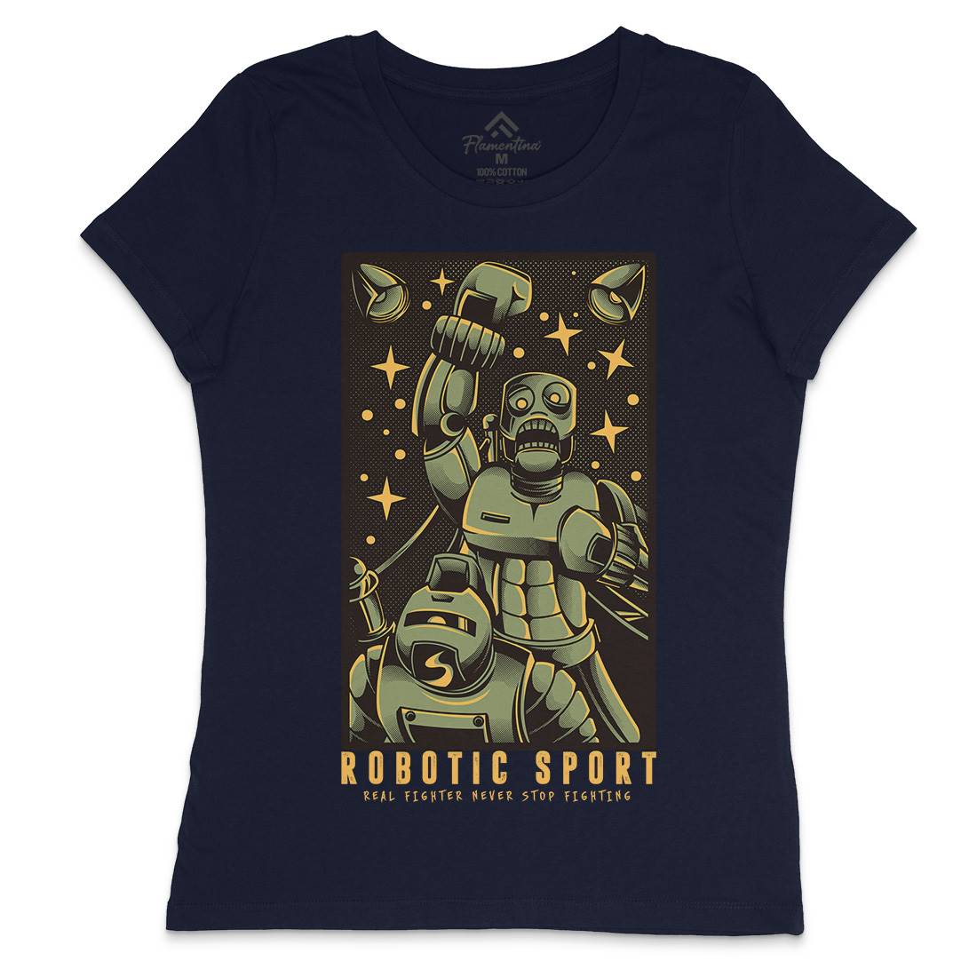 Robotic Fight Womens Crew Neck T-Shirt Space D803