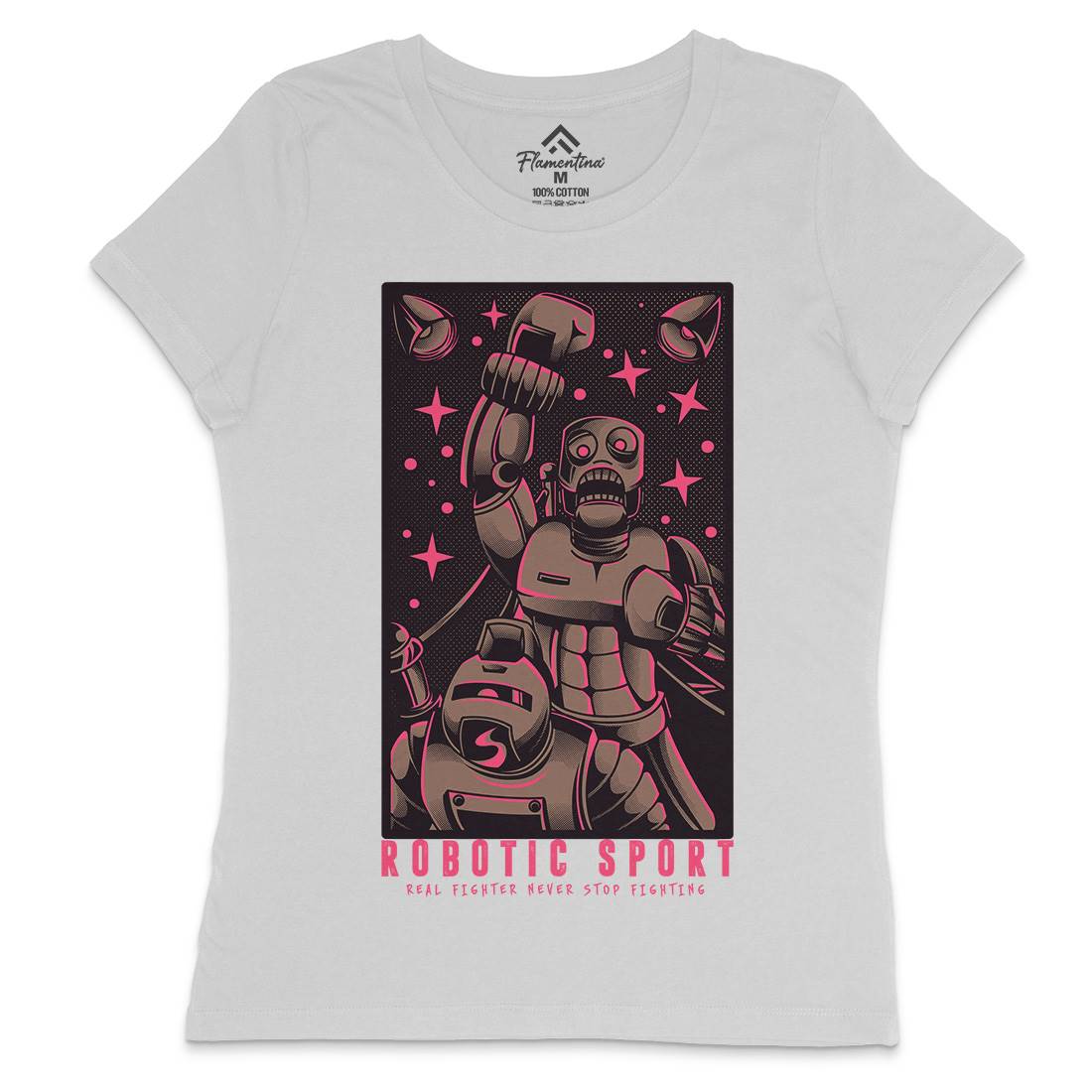Robotic Fight Womens Crew Neck T-Shirt Space D803