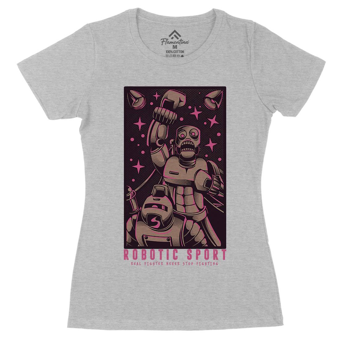 Robotic Fight Womens Organic Crew Neck T-Shirt Space D803