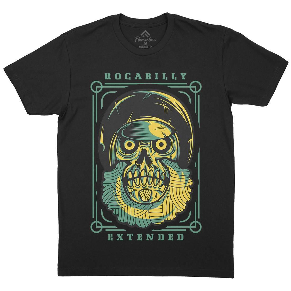 Rockabilly Mens Crew Neck T-Shirt Music D804