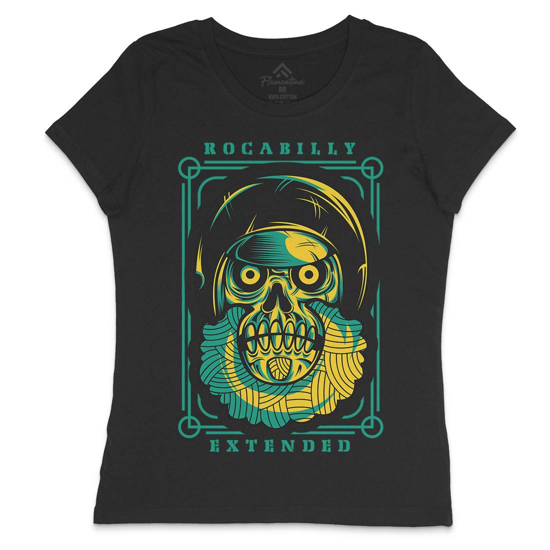 Rockabilly Womens Crew Neck T-Shirt Music D804