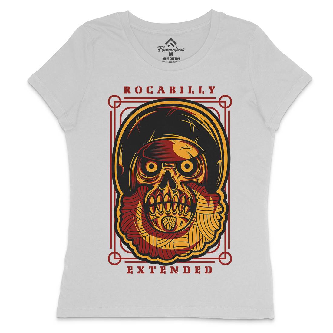 Rockabilly Womens Crew Neck T-Shirt Music D804