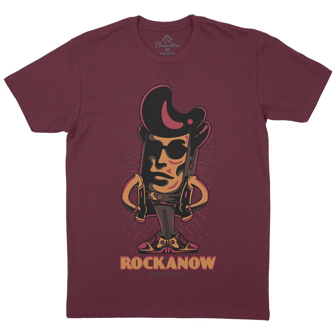 Rock Now Mens Organic Crew Neck T-Shirt Music D805