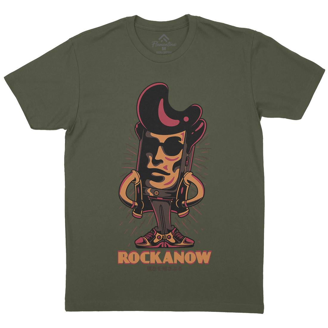 Rock Now Mens Organic Crew Neck T-Shirt Music D805