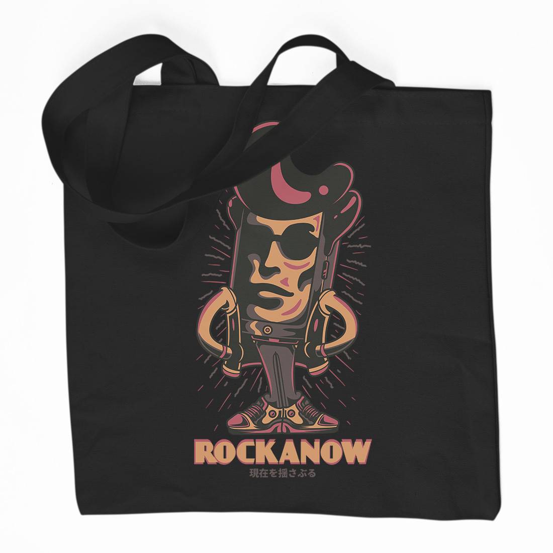 Rock Now Organic Premium Cotton Tote Bag Music D805