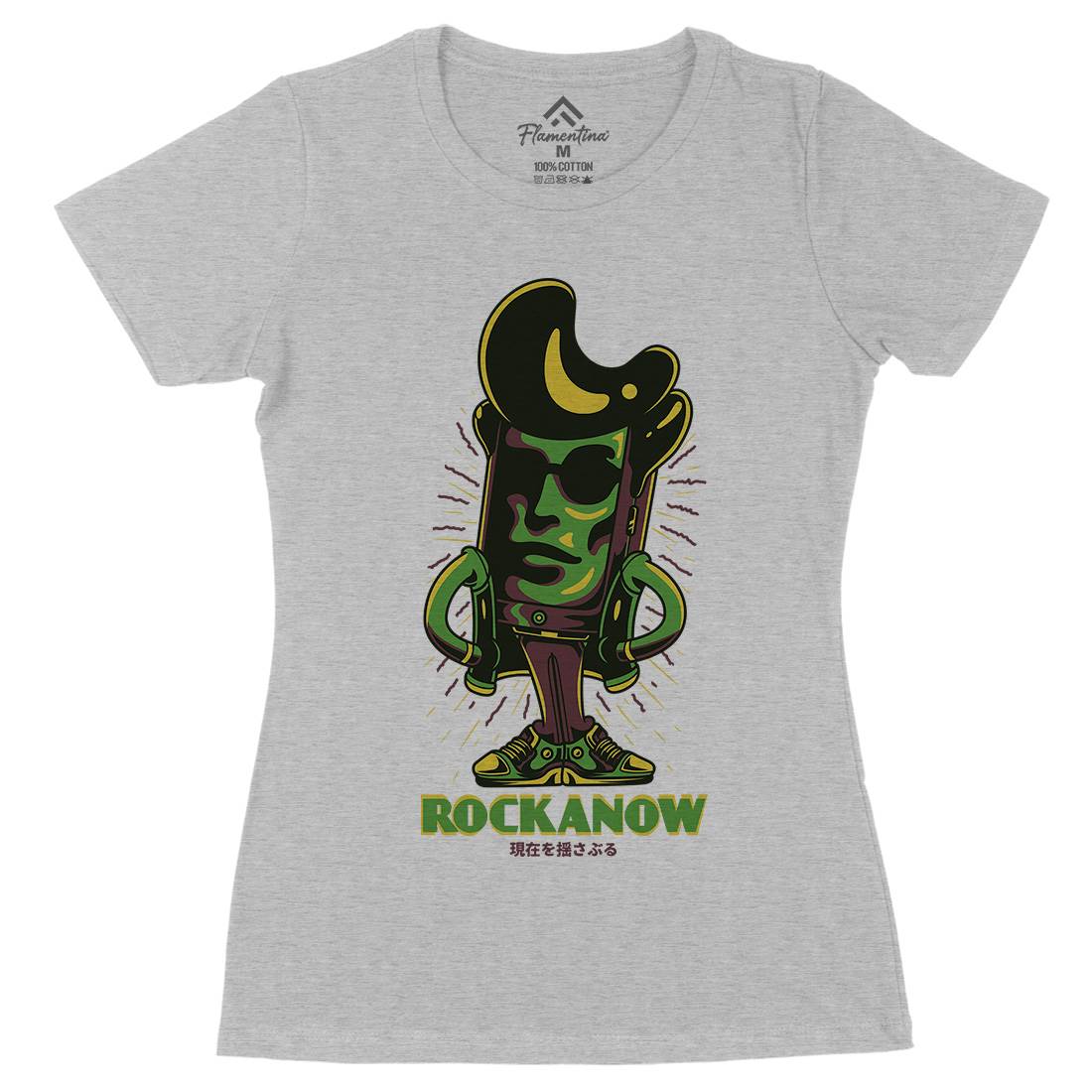 Rock Now Womens Organic Crew Neck T-Shirt Music D805