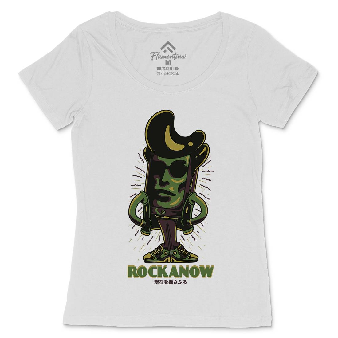 Rock Now Womens Scoop Neck T-Shirt Music D805