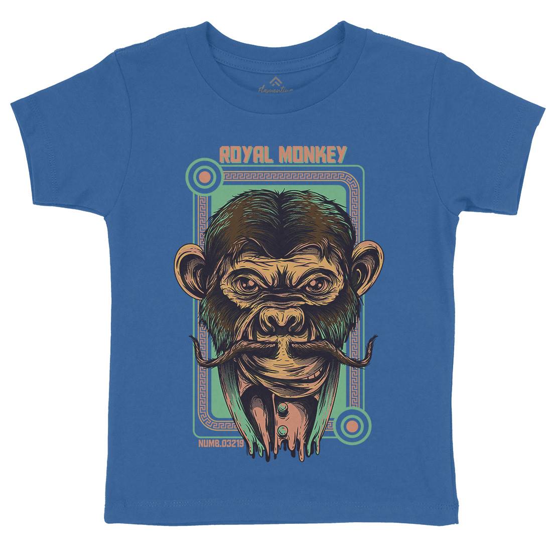 Royal Monkey Kids Organic Crew Neck T-Shirt Animals D806