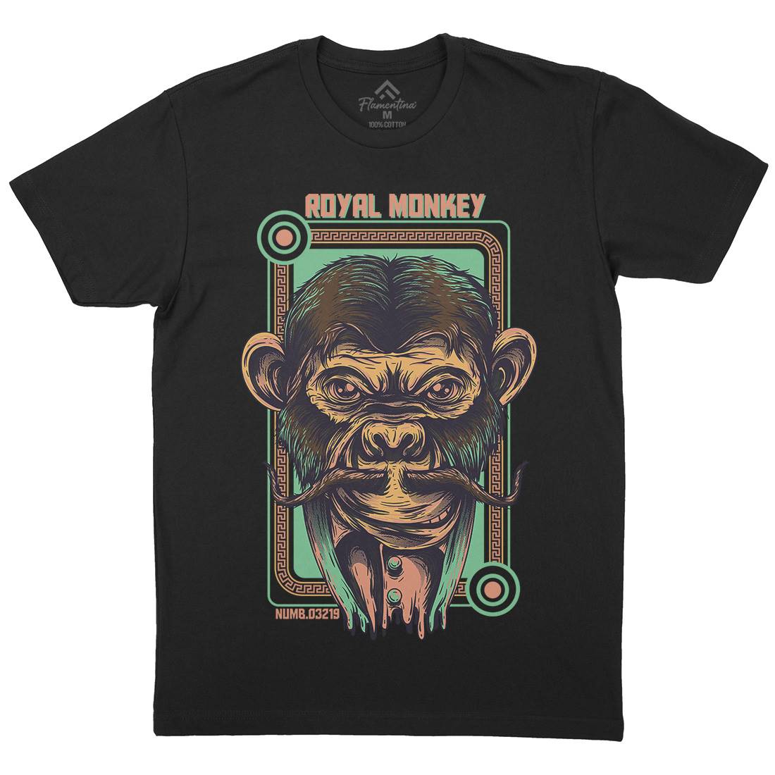 Royal Monkey Mens Crew Neck T-Shirt Animals D806