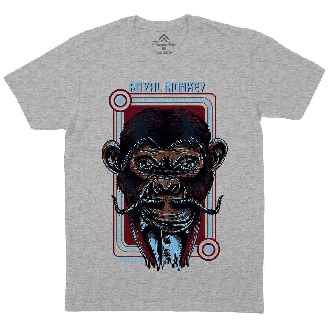 Royal Monkey Mens Organic Crew Neck T-Shirt Animals D806