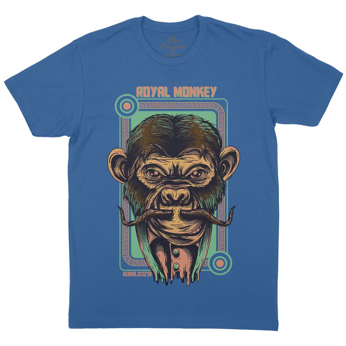 Royal Monkey Mens Crew Neck T-Shirt Animals D806