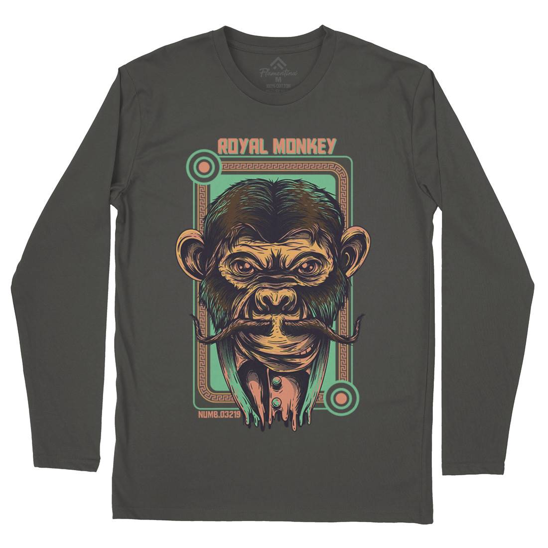 Royal Monkey Mens Long Sleeve T-Shirt Animals D806