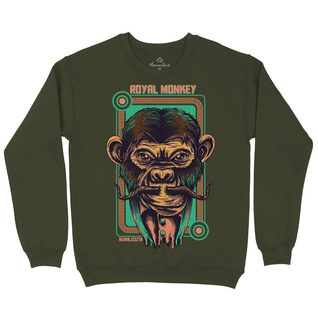 Royal Monkey Mens Crew Neck Sweatshirt Animals D806