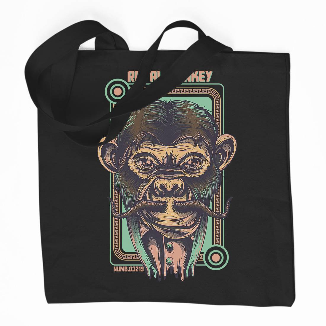 Royal Monkey Organic Premium Cotton Tote Bag Animals D806