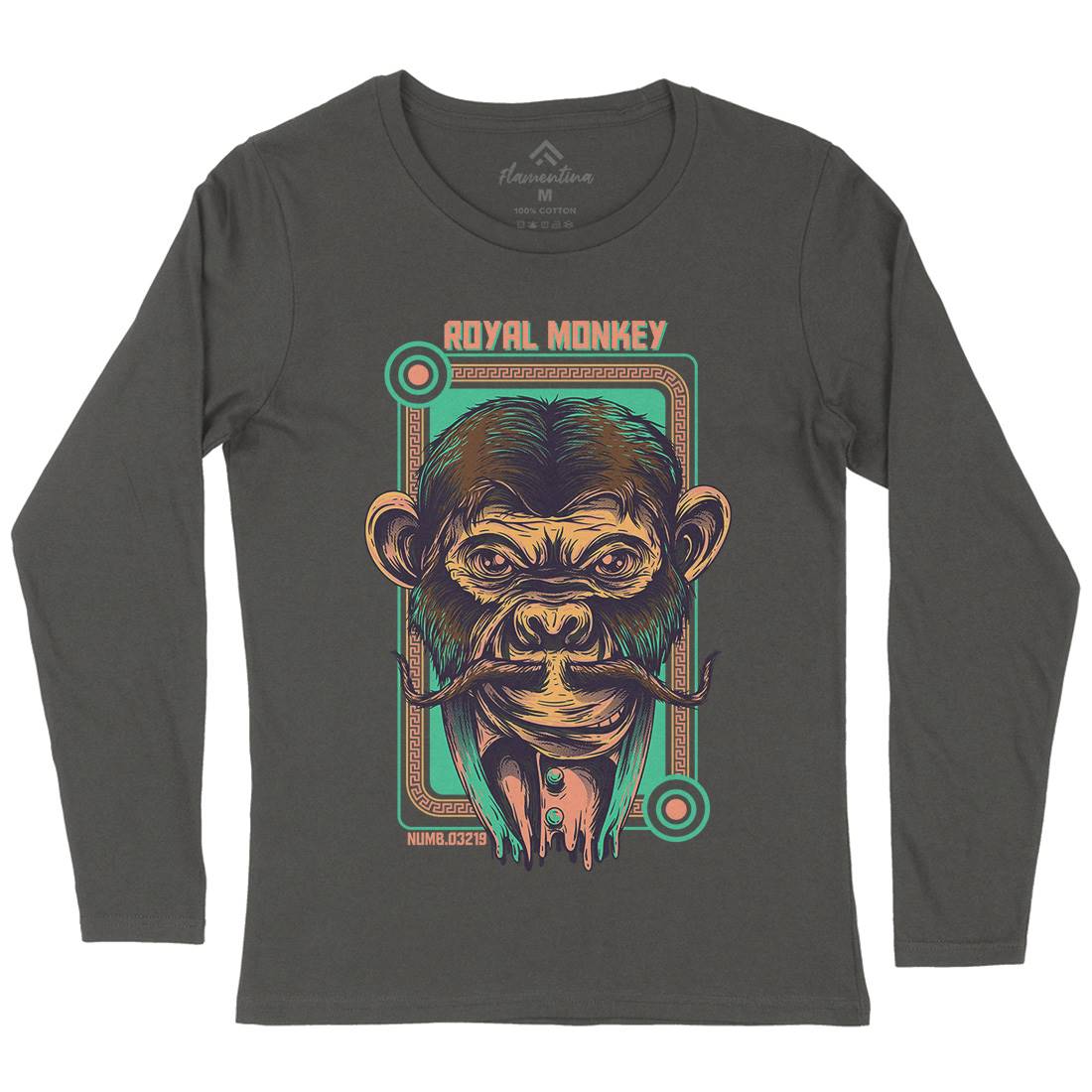 Royal Monkey Womens Long Sleeve T-Shirt Animals D806
