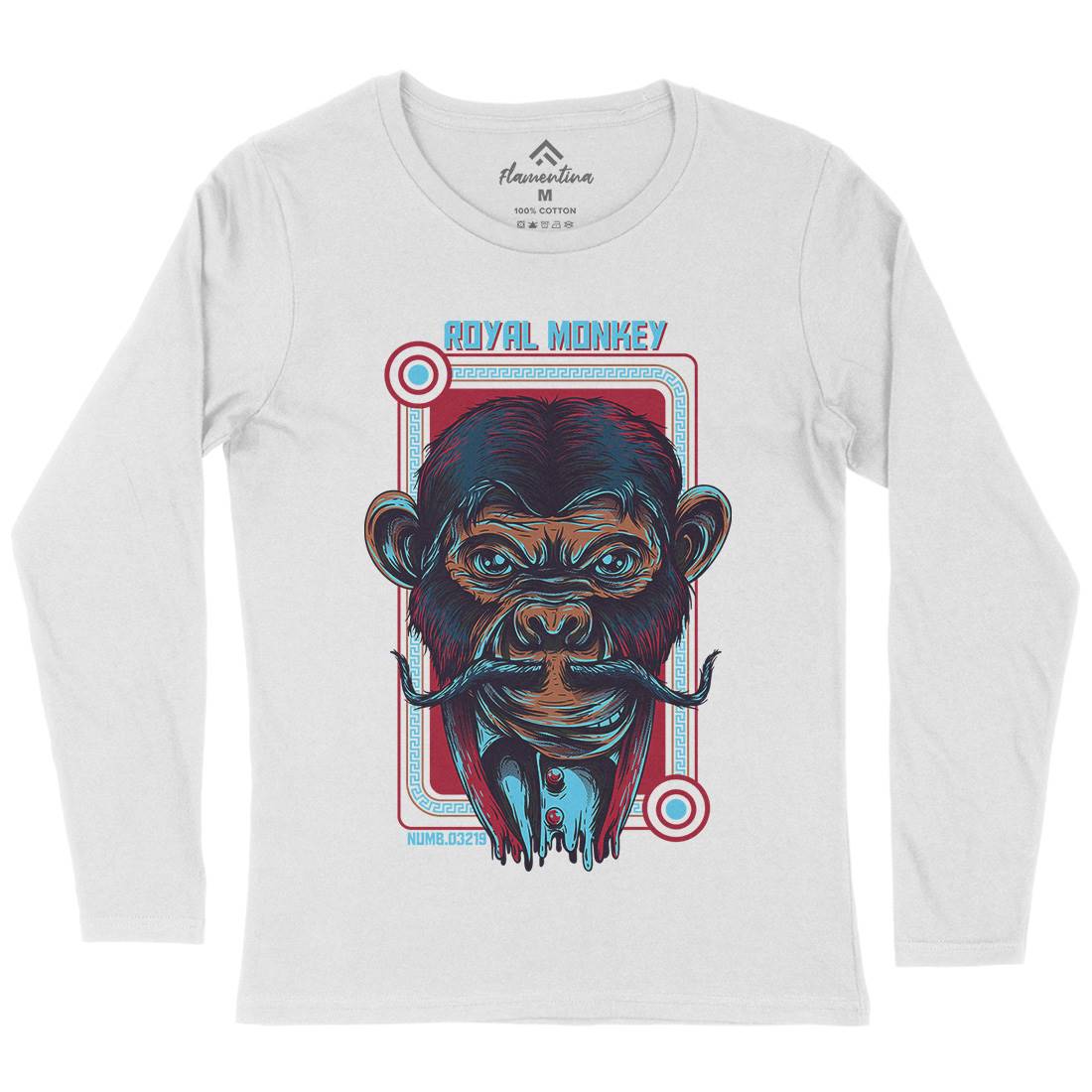 Royal Monkey Womens Long Sleeve T-Shirt Animals D806