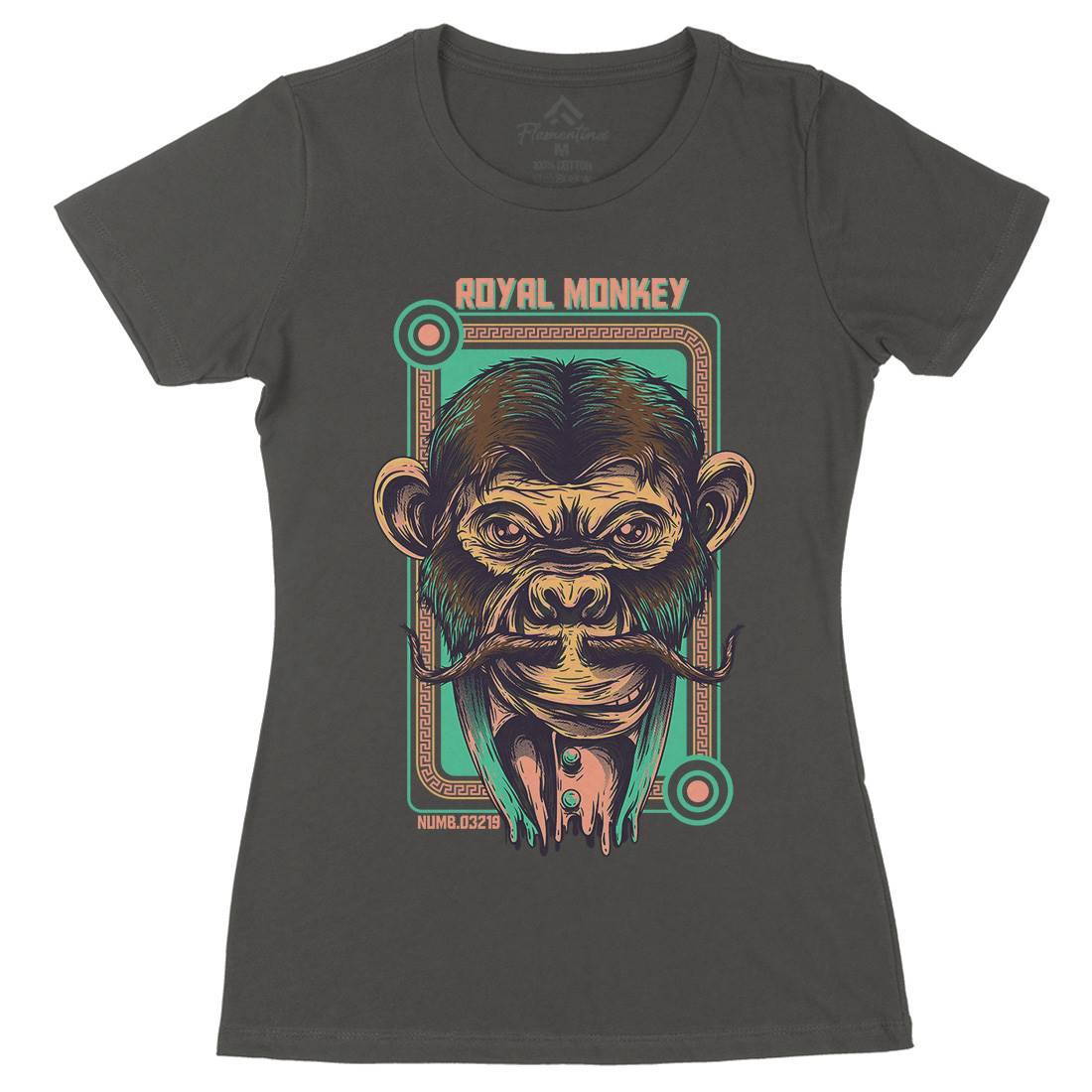 Royal Monkey Womens Organic Crew Neck T-Shirt Animals D806