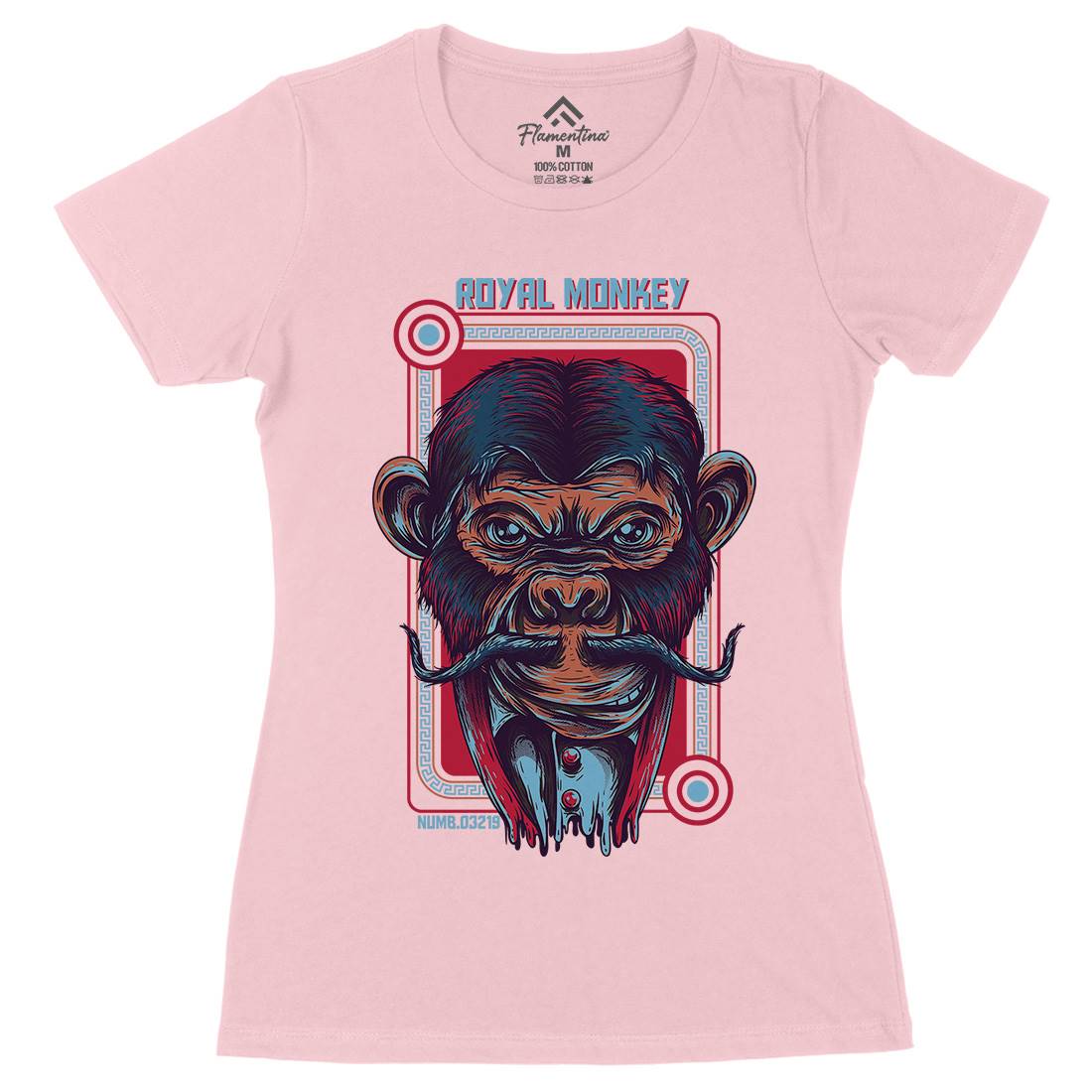 Royal Monkey Womens Organic Crew Neck T-Shirt Animals D806