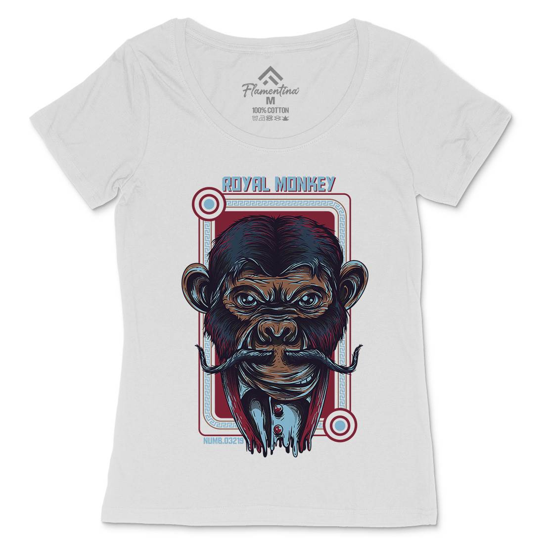 Royal Monkey Womens Scoop Neck T-Shirt Animals D806