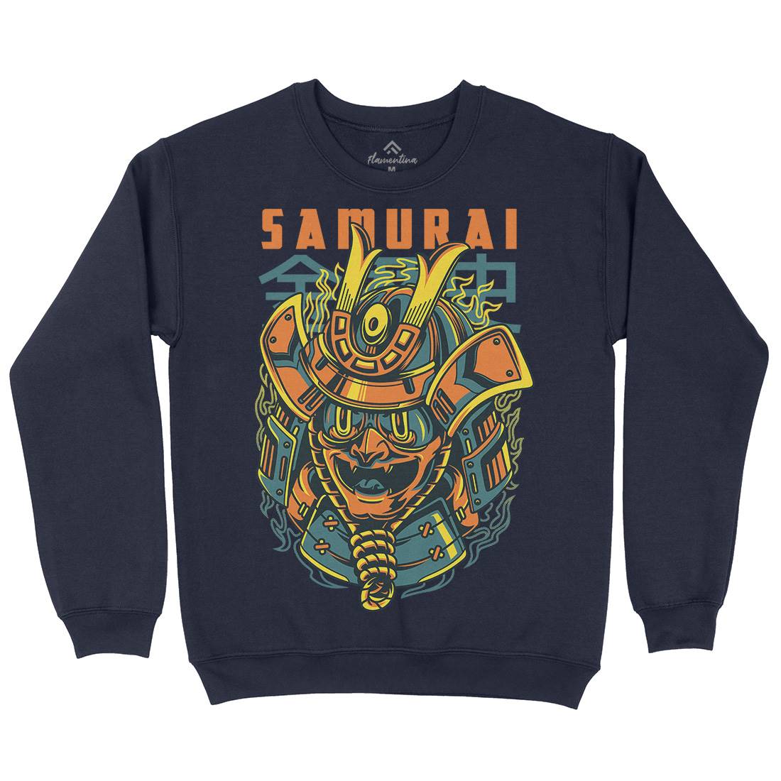 Samurai Mask Kids Crew Neck Sweatshirt Asian D807