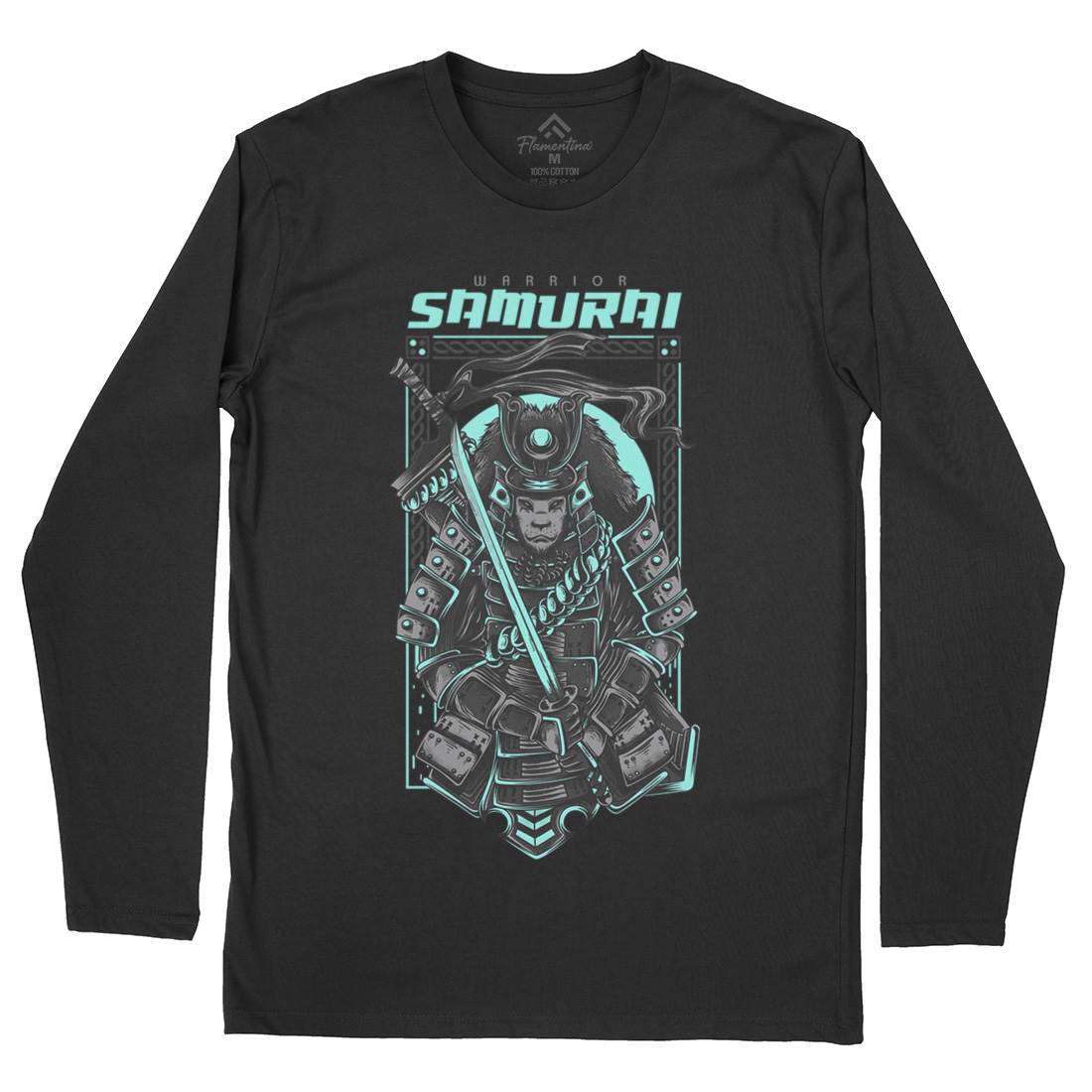 Samurai Mens Long Sleeve T-Shirt Warriors D808
