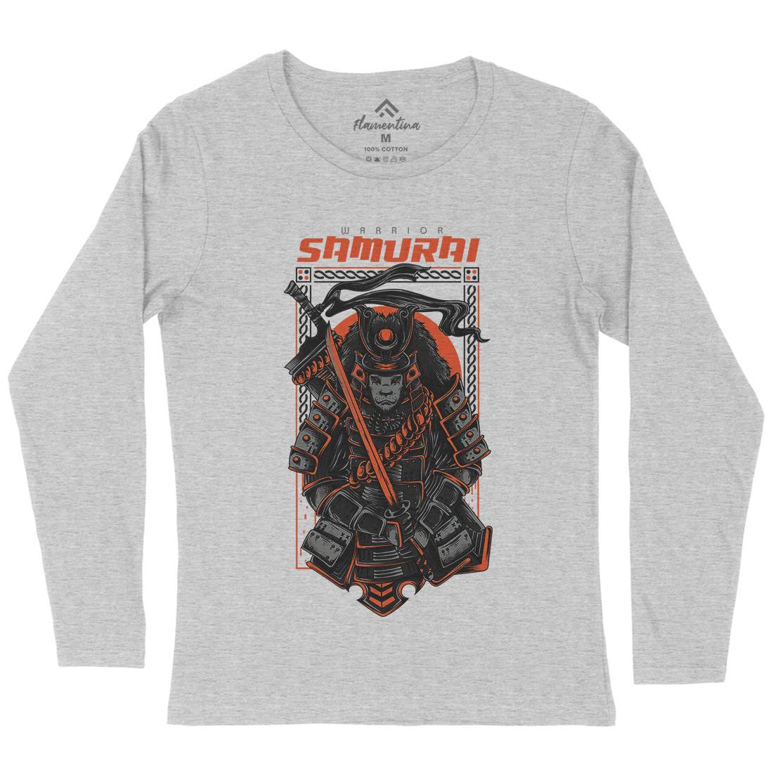 Samurai Womens Long Sleeve T-Shirt Warriors D808