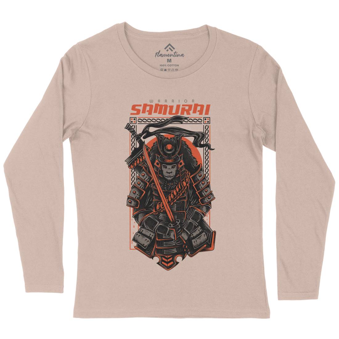 Samurai Womens Long Sleeve T-Shirt Warriors D808