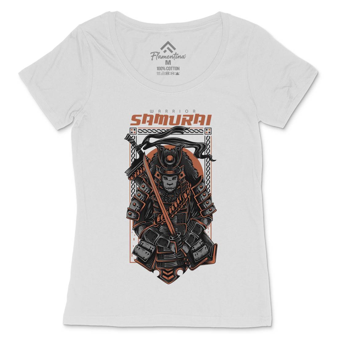 Samurai Womens Scoop Neck T-Shirt Warriors D808