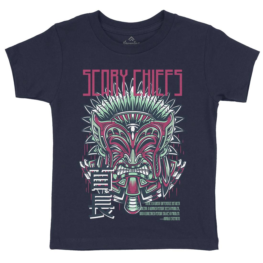 Scary Chiefs Kids Organic Crew Neck T-Shirt American D809