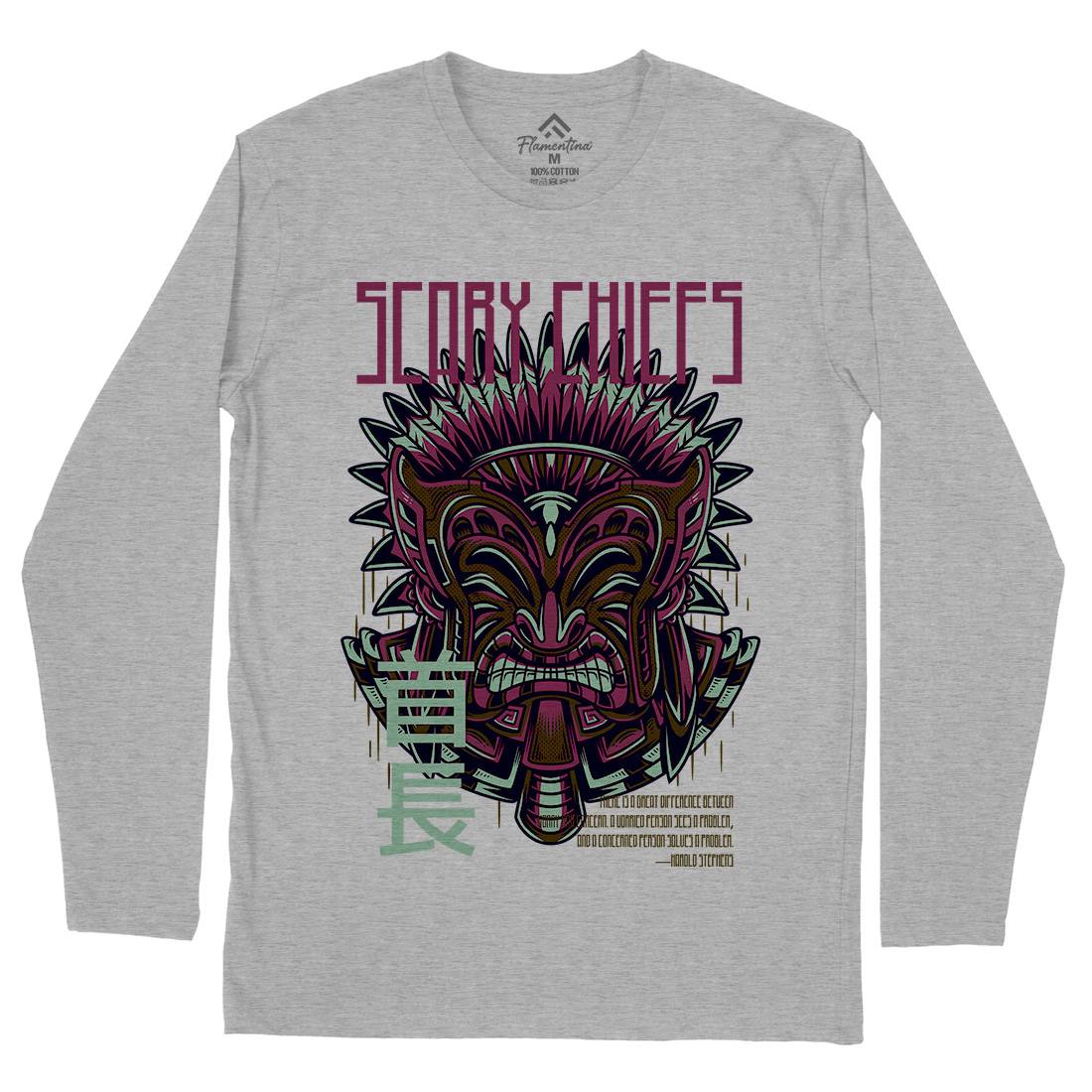 Scary Chiefs Mens Long Sleeve T-Shirt American D809