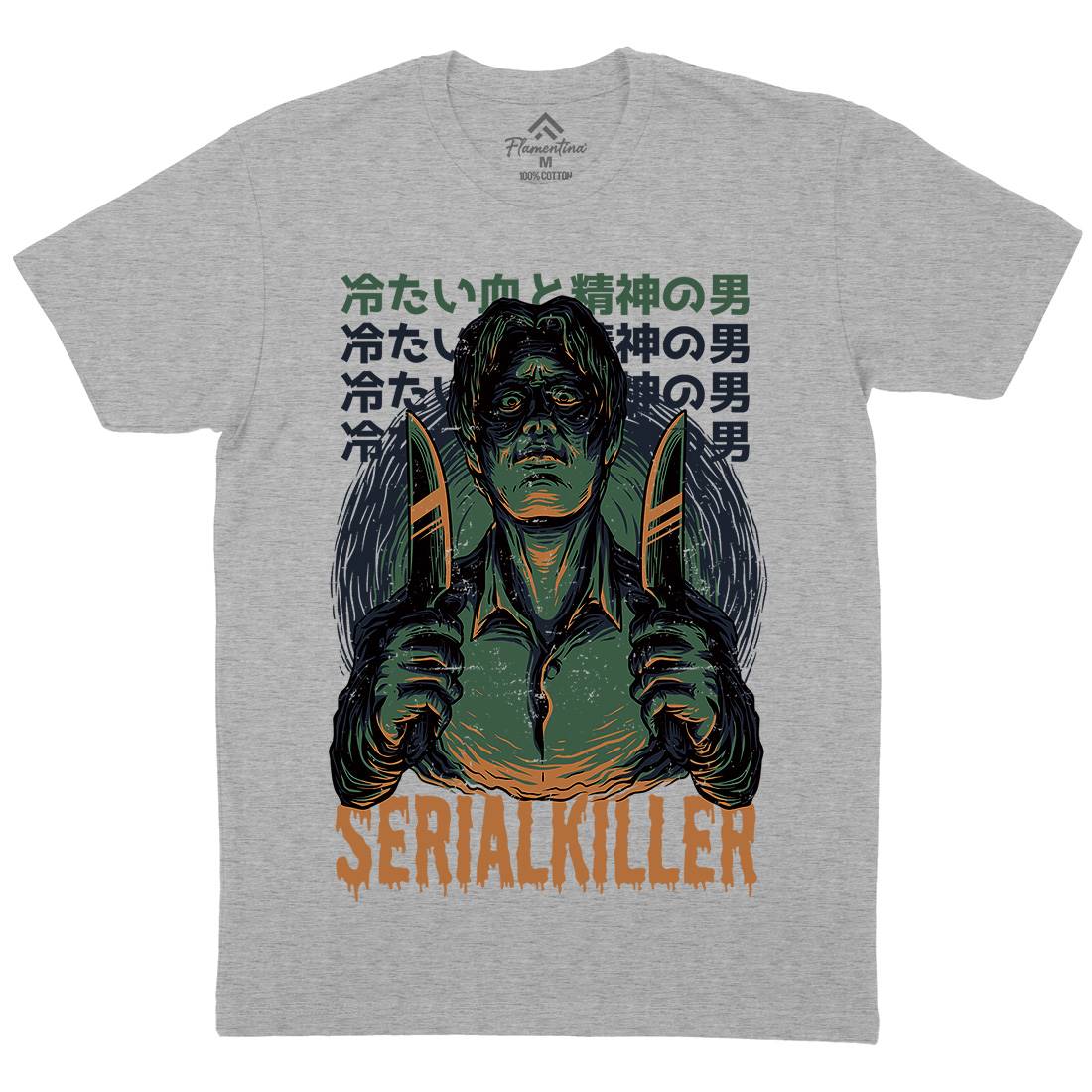 Serial Killer Mens Organic Crew Neck T-Shirt Horror D811